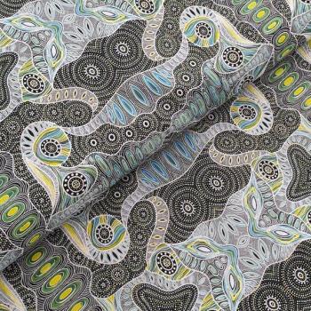 GREEN REGENERATION Aborigines Stoff aus Australien